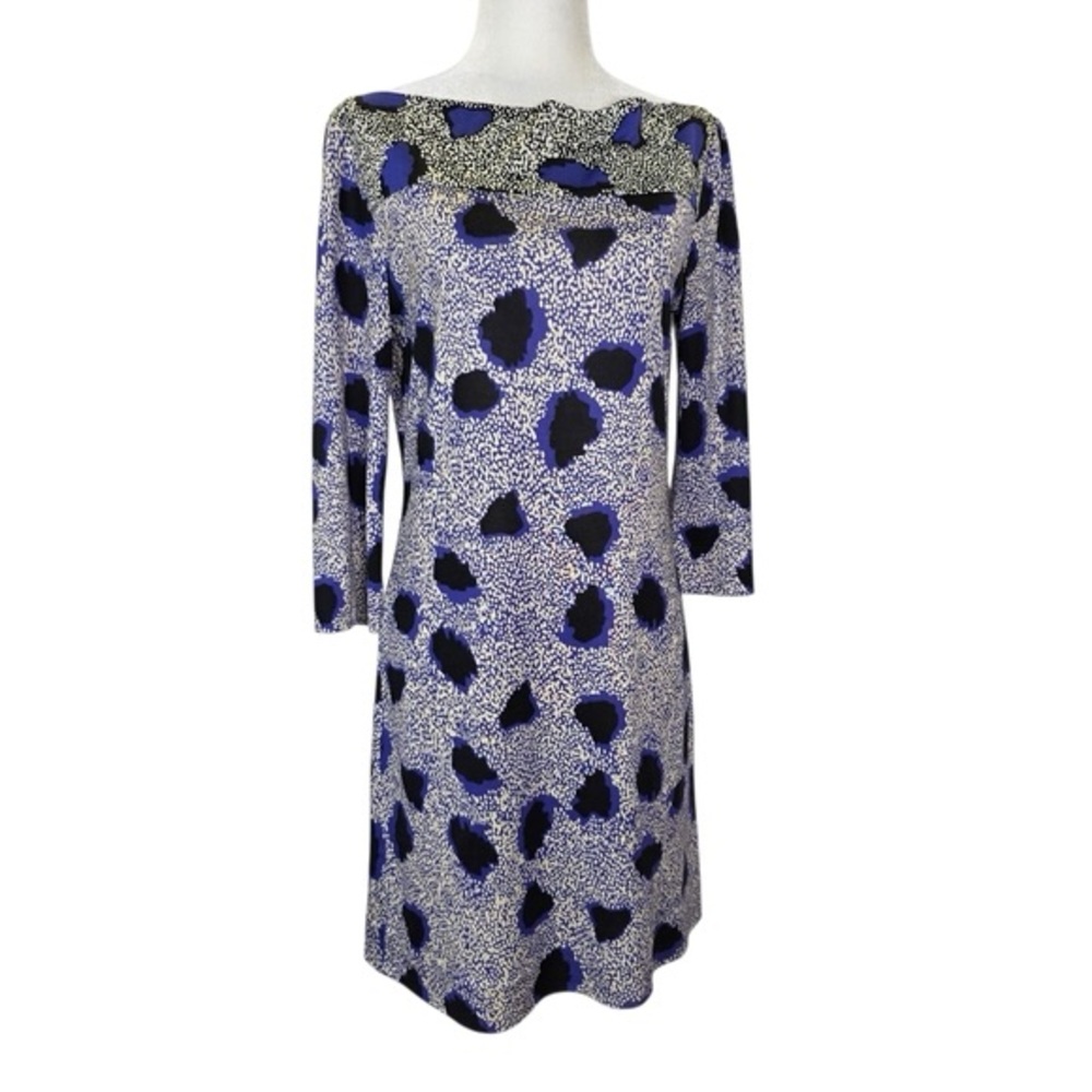 Diane Von Furstenberg  boat neck Ruri Cheetah Silk Shift Dress